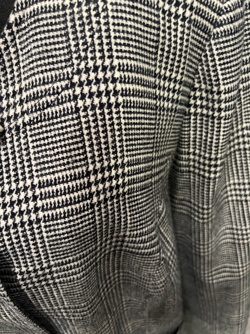 JM Collection Black and White Glen Plaid Round-Neck Blazer - Picture 2 of 10